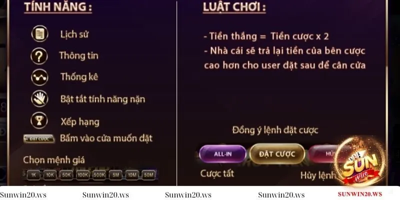 Quy luật tài xỉu Sunwin